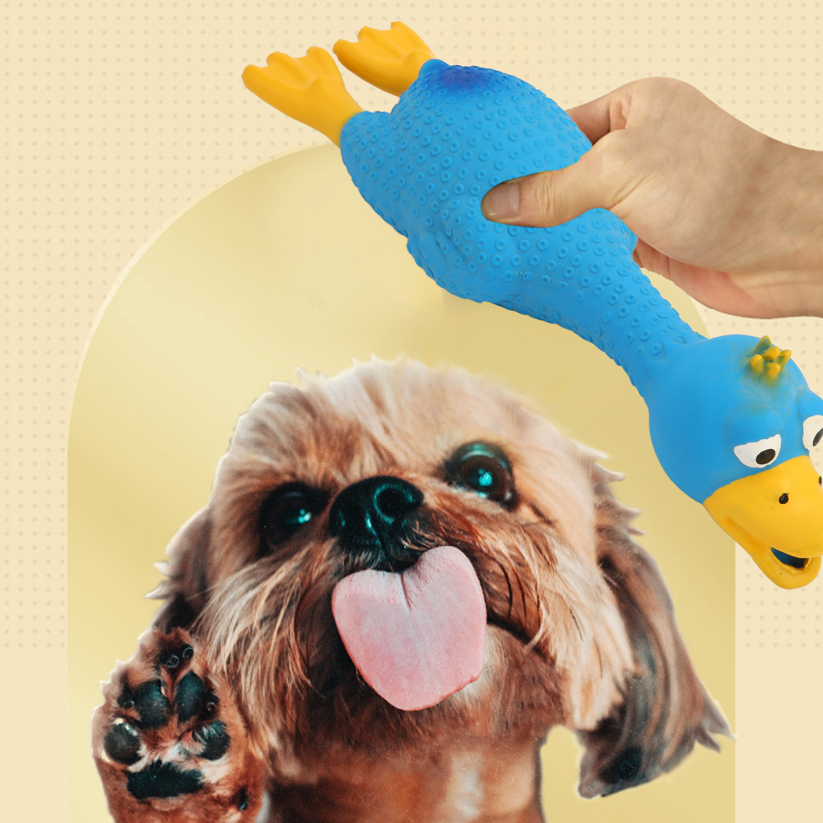Bite Resistant Squeaky Duck Dog Toys, Latex, Cute, Funny, Interactive, Puppies, Dog