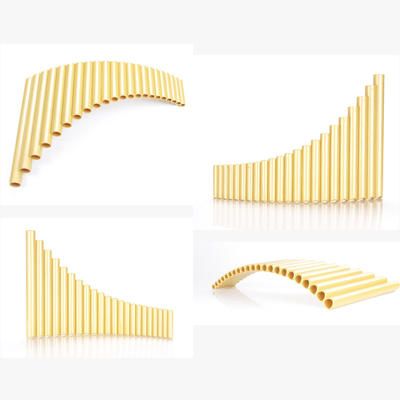 ABS Plastic Pan Pipes 22 Tubes G Key Pan Flute Gold 2025 Color PanPipes new Chinese Folk Trade Musical Instruments Bottomless Support