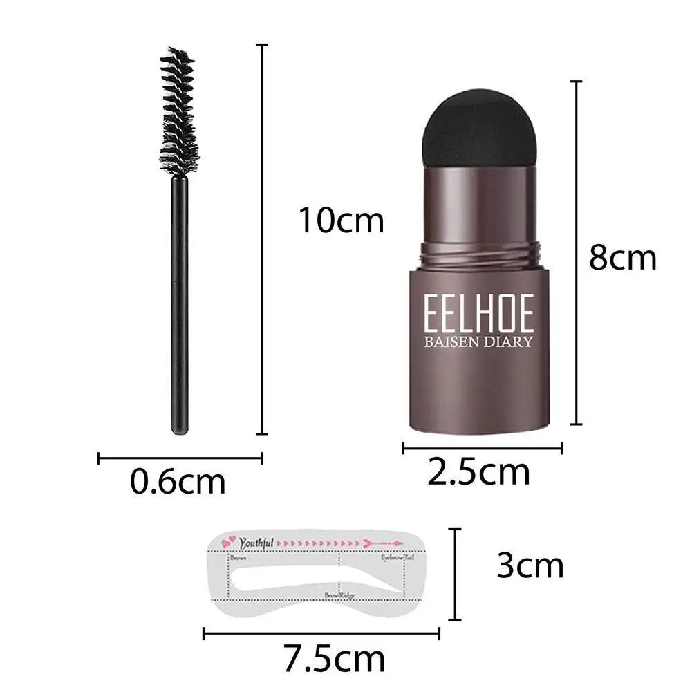 Eyebrow Shaping Kit Stamp Eyebrow Pencil and 5 Pairs Brow Stencils Kit Pen Cosmetics Waterproof Natural Color Eye Makeup Tools 240621