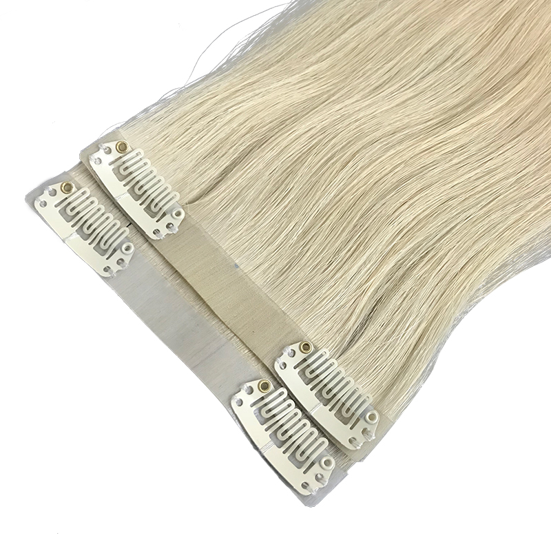 Clip In PU Full Head Hair Extensions 100% Real Raw Virgin Human Hair Brazilian Straight 6pc/Set Natural Hairpiece 14-26 Inches