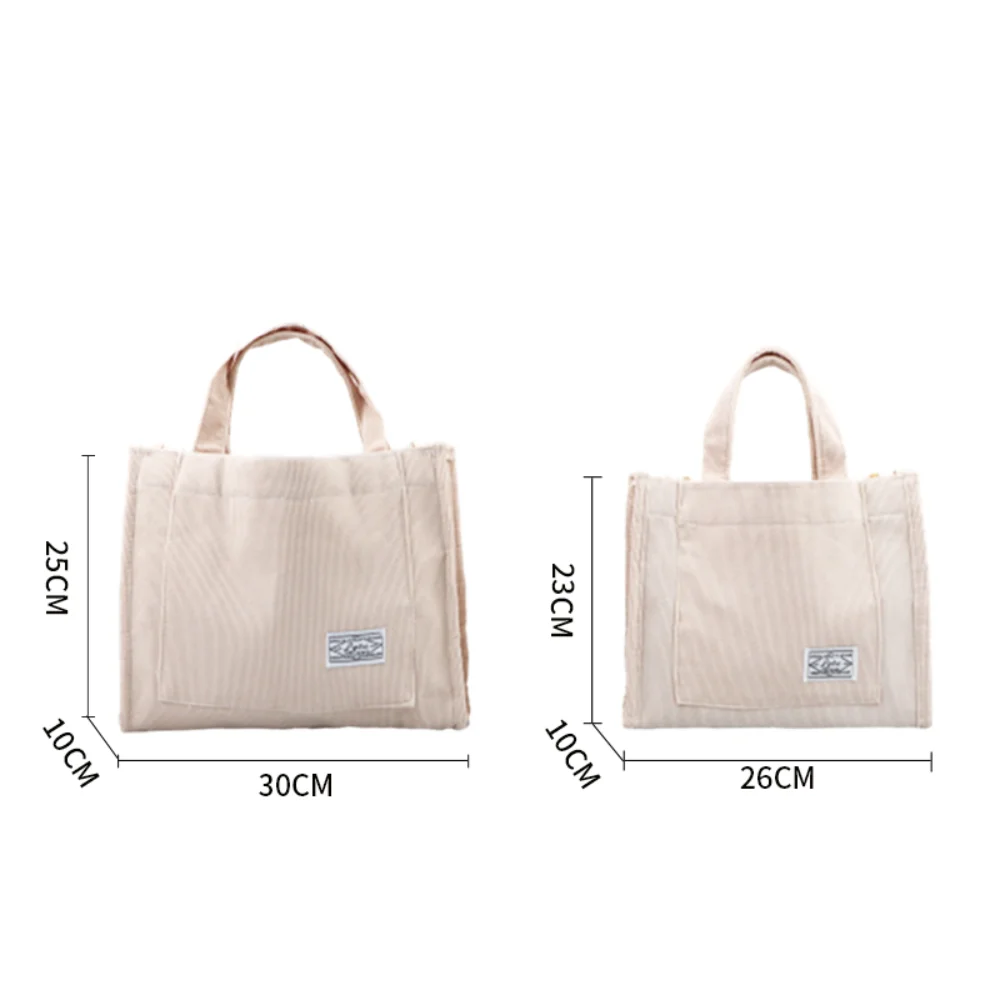 Women's Canvas Casual Tote Bag Retro Art Canvas Crossbody Bags for Women Corduroy Zipper Shoulder Handbags Luxury Designer Sac