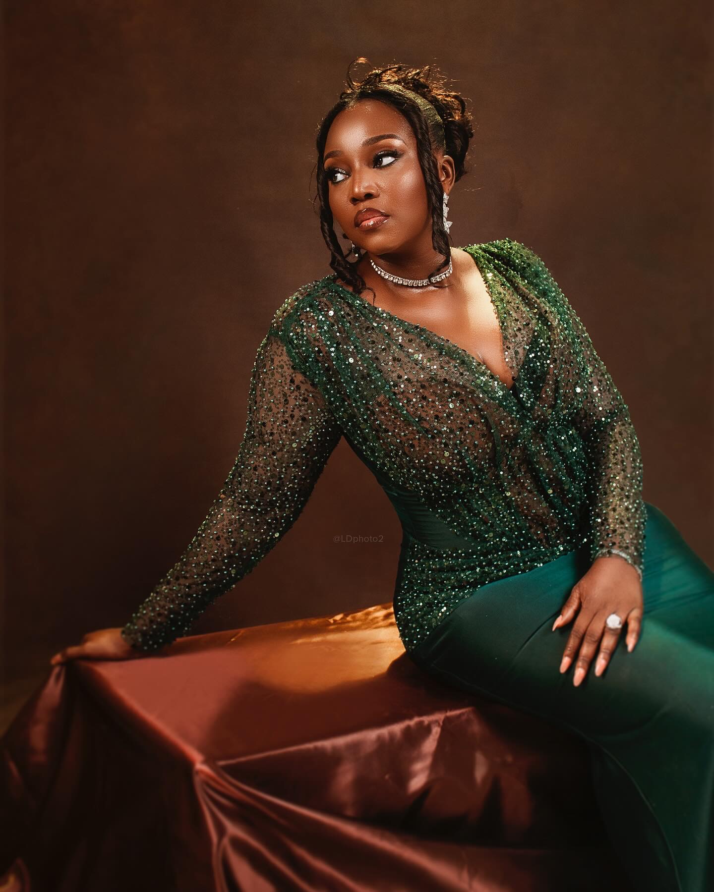 2024 Plus Size Dark Green Mermaid Prom Dresses For Special Occasion Sequined Illusion Evening Formal Party Second Reception Birthday Engagement Gowns 