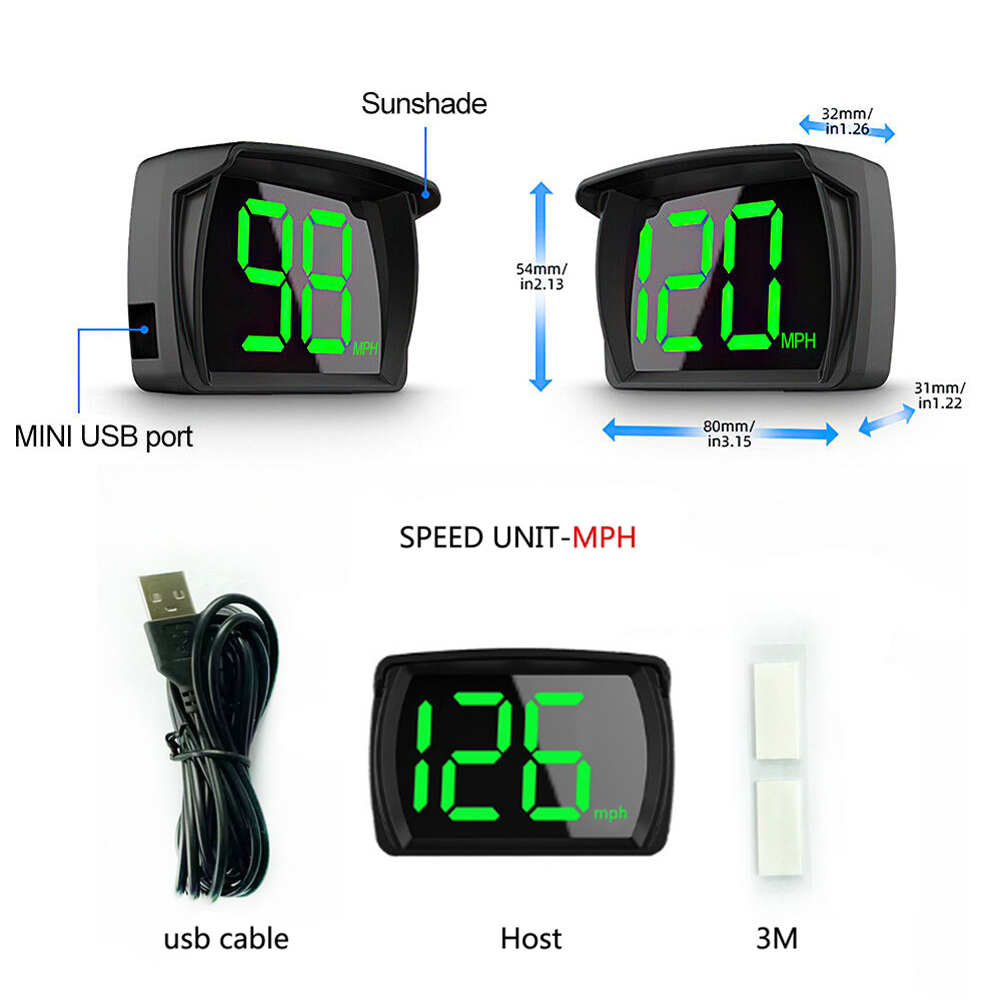 Auto Smart Speedometer Big Font Car GPS MPH Detector Electronic GPS Speedometer for Automobile Parts for Car Vehicle Accessories