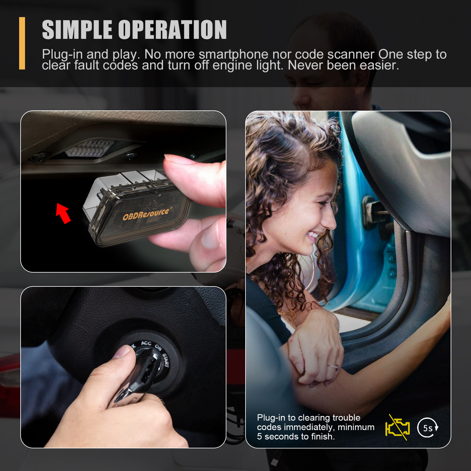 OBDResource ELM327 V1.5 Car OBD2 Code Reader P04 Scan Tool Automatic Engine System DTC Cleaner Erase Car Diagnostic Tool