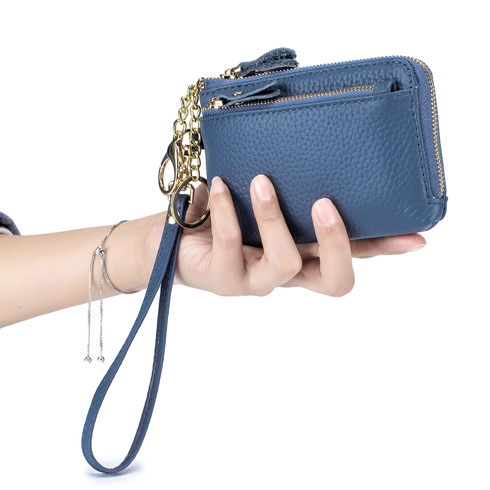 PT024,Genuine Leather Wallet Handbags For Women Soild Small Purse Designer Female Messenger Zipper Pocket