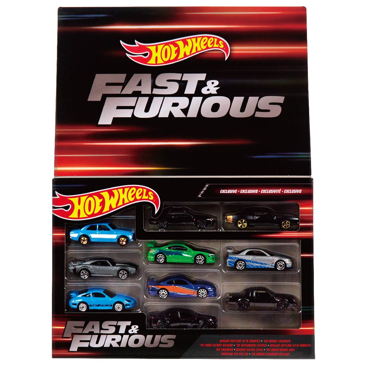 Hot Wheels Fast and Furious Cars Nissan Skyline GTR BNR32 /NISSAN SILVIA S15/MITSUBISHI ECLIPSE 1/64 Die-cast Model HNT21