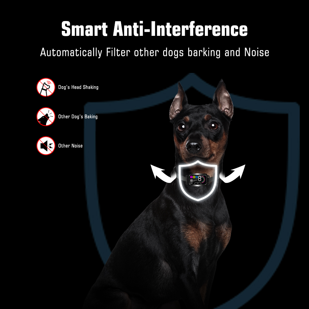 Smart Dog Bark Collar,Bark Collar for Large Medium Small Dogs,Smart Bark Collar,Rechargeable Anti Barking Training Collar with 8