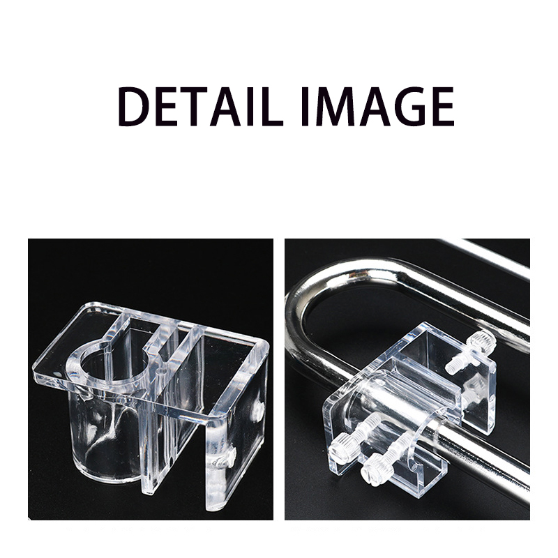 Aquarium lily tube filter acrylic fixing clip, translucent acrylic aquarium wall fixing frame, used to fix the water pipe filter