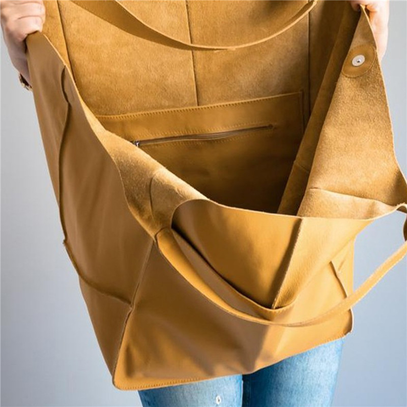 Women Handbags Multifunctional Large Capacity Soft Tote Designer Luxury Pu Leather Casual Shoulder Bag Retro Big Shopper Purses