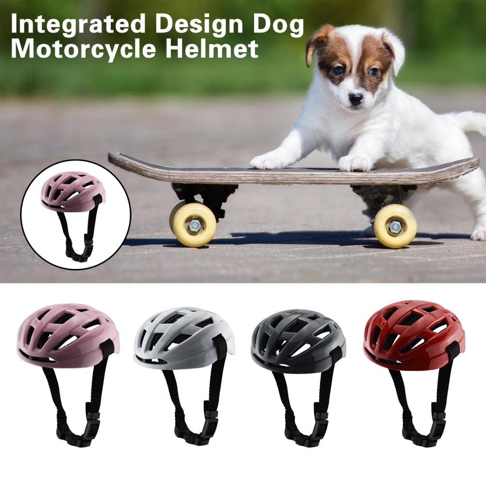 Durable Pet Helmet Buckle Adjustment Prevent Collision Fine Workmanship Integrated Design Dog Motorcycle Helmet