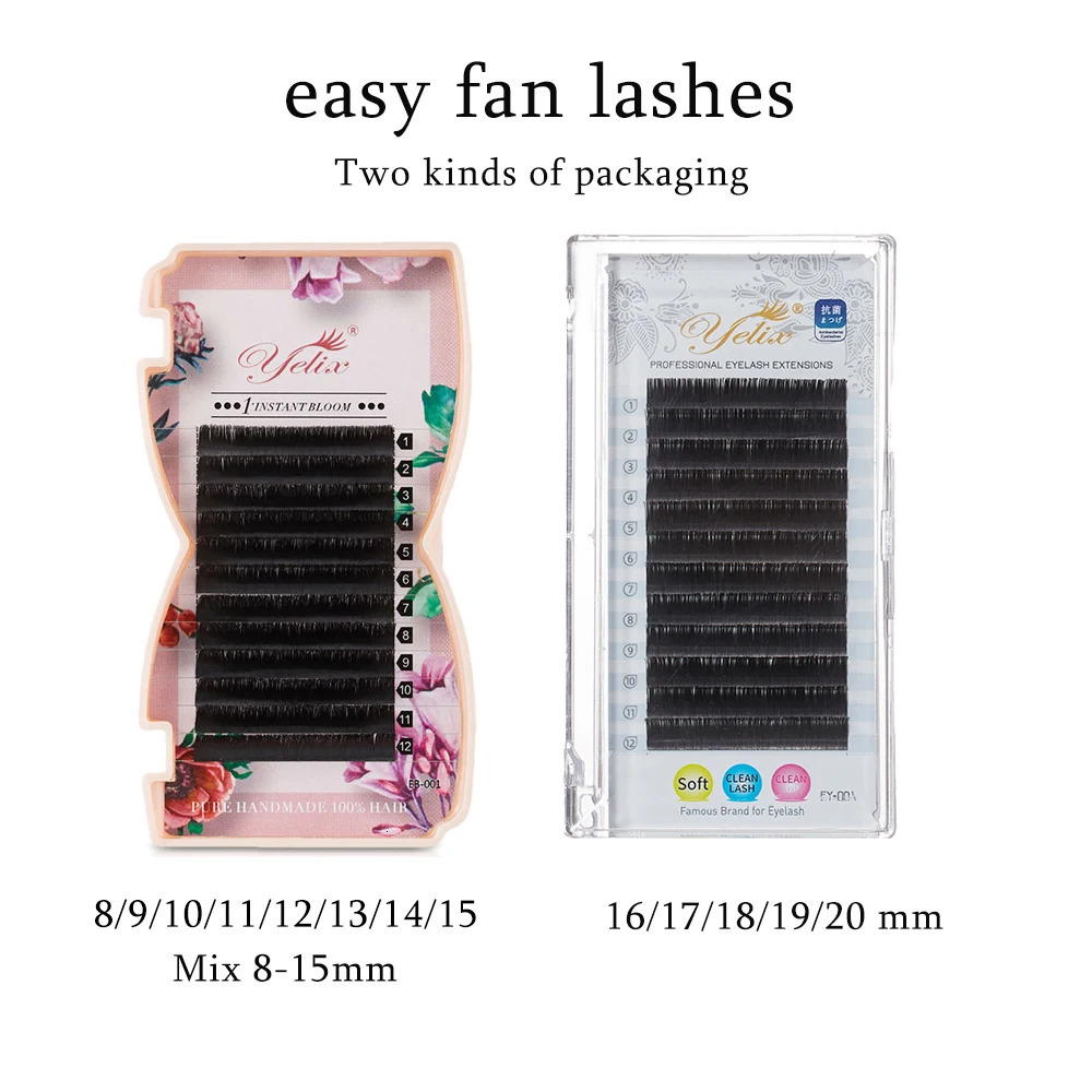 Yelix Mega Volume Lashes Easy Fanning Individual Eyelash Extensions Easy Fan Eyelash Natural Professional Eyelashes For Building 240625