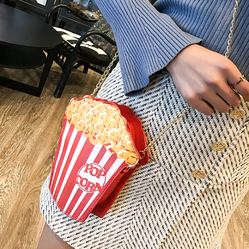 Ladies Mini Cute Hamburger Ice Cream Cone Purse French Fries Shape Crossbody Bag Women Cupcake Chain Purse