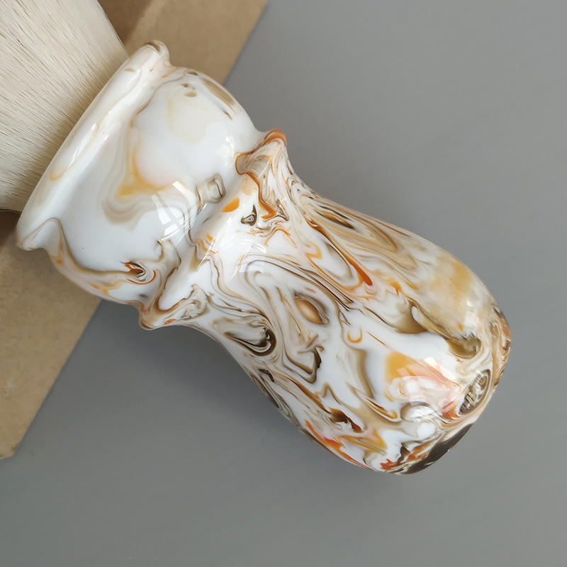 Dscosmetic coffee color A2S Soft synthetic hair 28mm fan shape shaving brush for man wet shaving