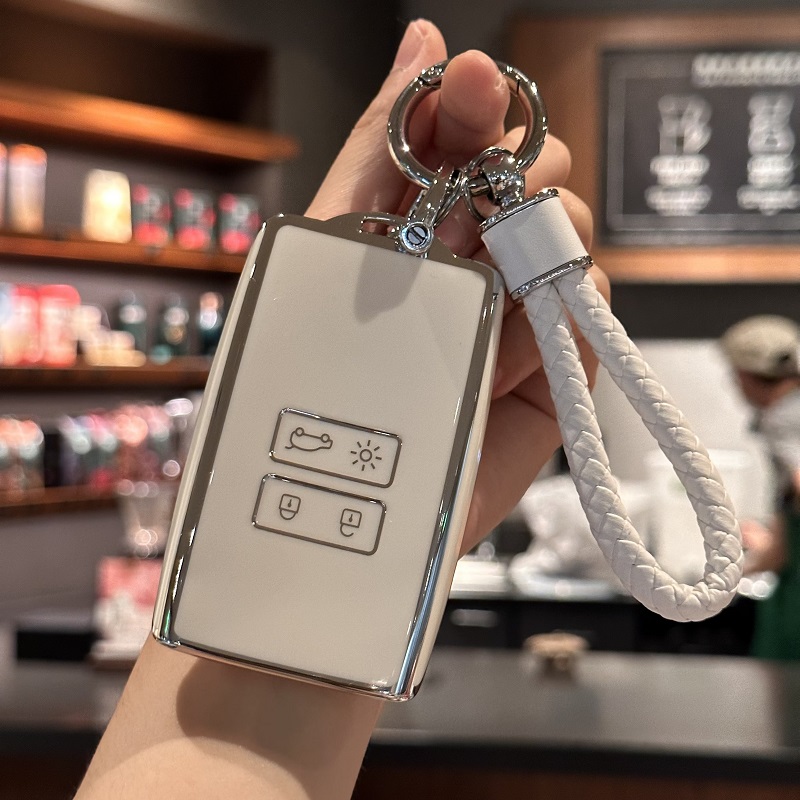 Key Fob Cover with Keychain Lanyard for Renault Captur, Koleos, Kadjar, Arkana, Megane, Dacia Duster, Sandero, Stepway