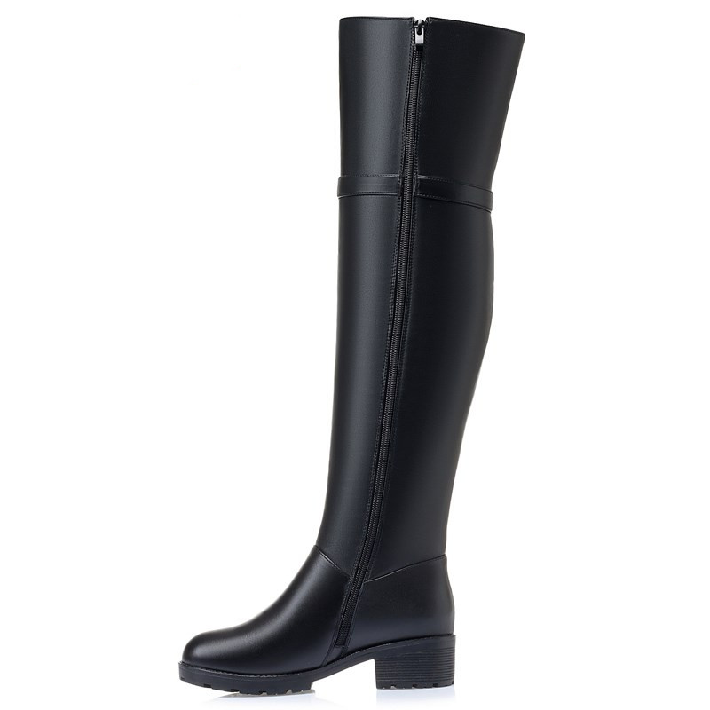 AIYUQI Winter Boots Women Knee High Long Boots Genuine Leather Waterproof Women Thigh High Boots Large size women's boots
