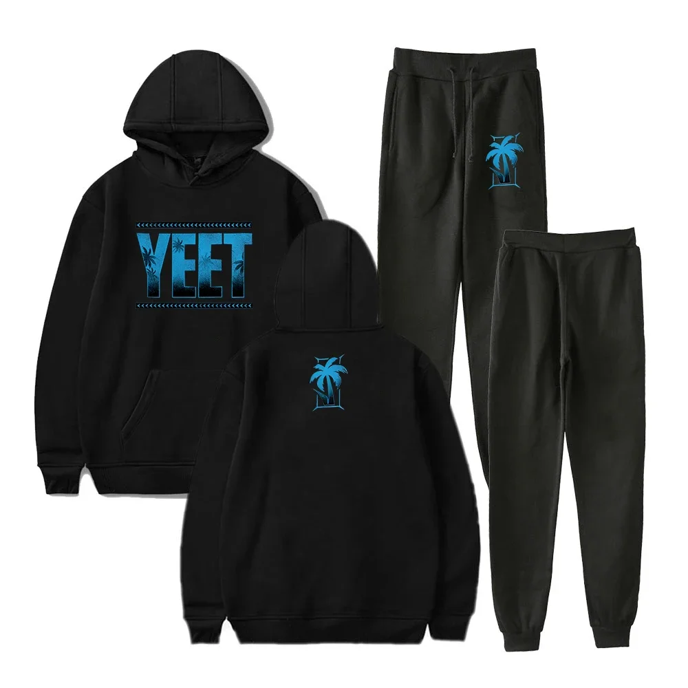 Jey Uso Yeet Men's Sportswear Sets Casual Tracksuit Two Piece Set Hooded Sweatshirt and Sweatpants Sports Suit 2 Piece Outfit
