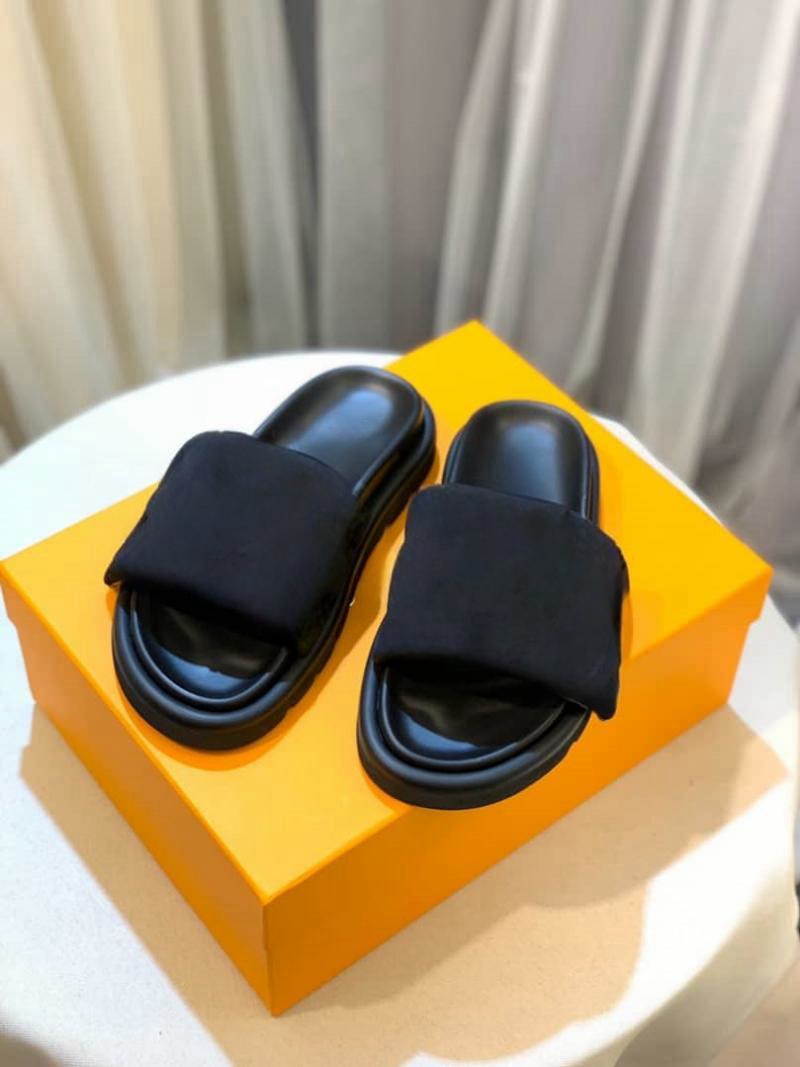 NEW Designers Pool Pillow Mules Women Sandals Sunset Flat Comfort Mules Padded Front Strap Slippers Fashionable Easy-to-wear Style Slides big size eur 35-44