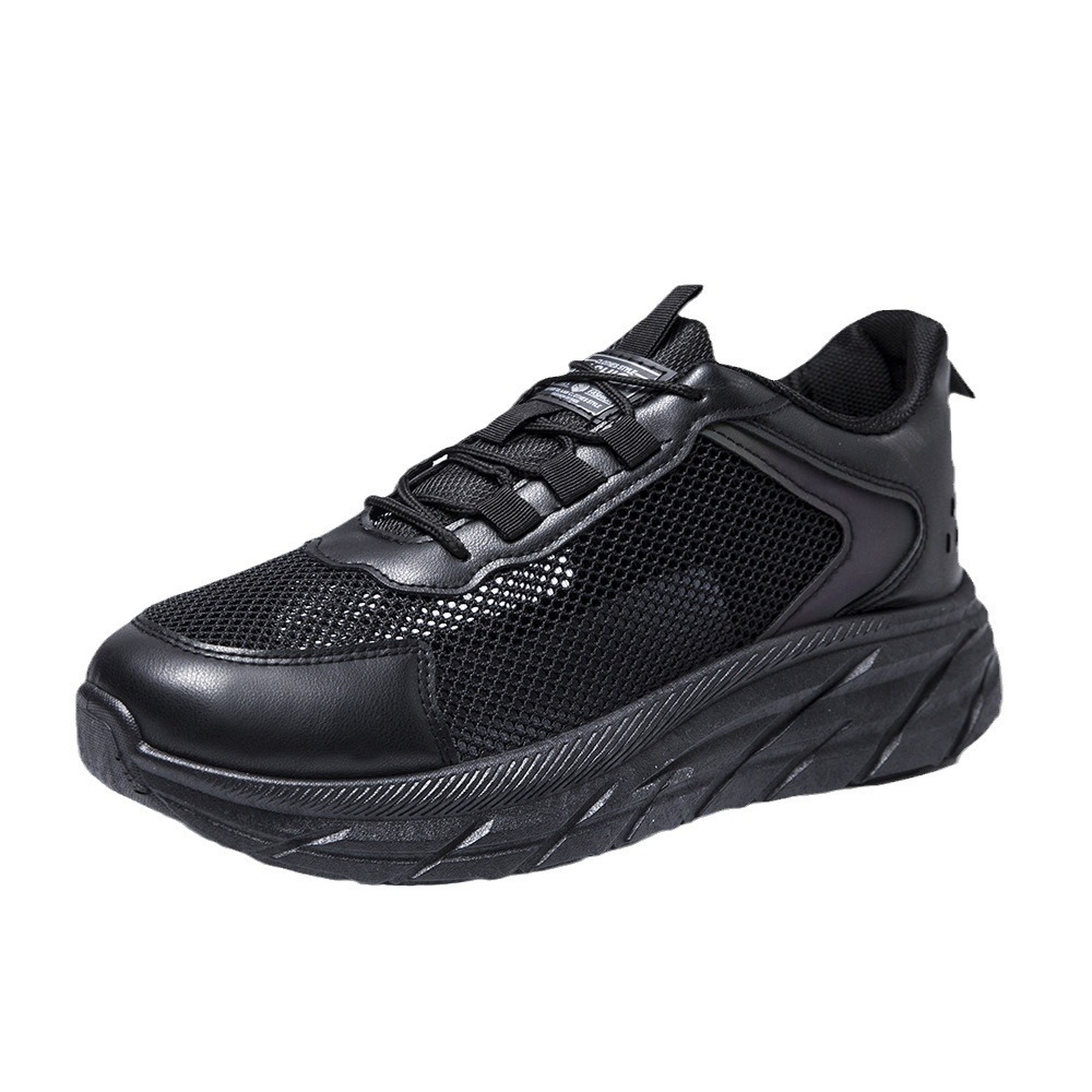 Men's Breathable Large Mesh Sneakers Fashion Thick Bottom Trend Daddy Shoes Comfortable Soft Sole grey