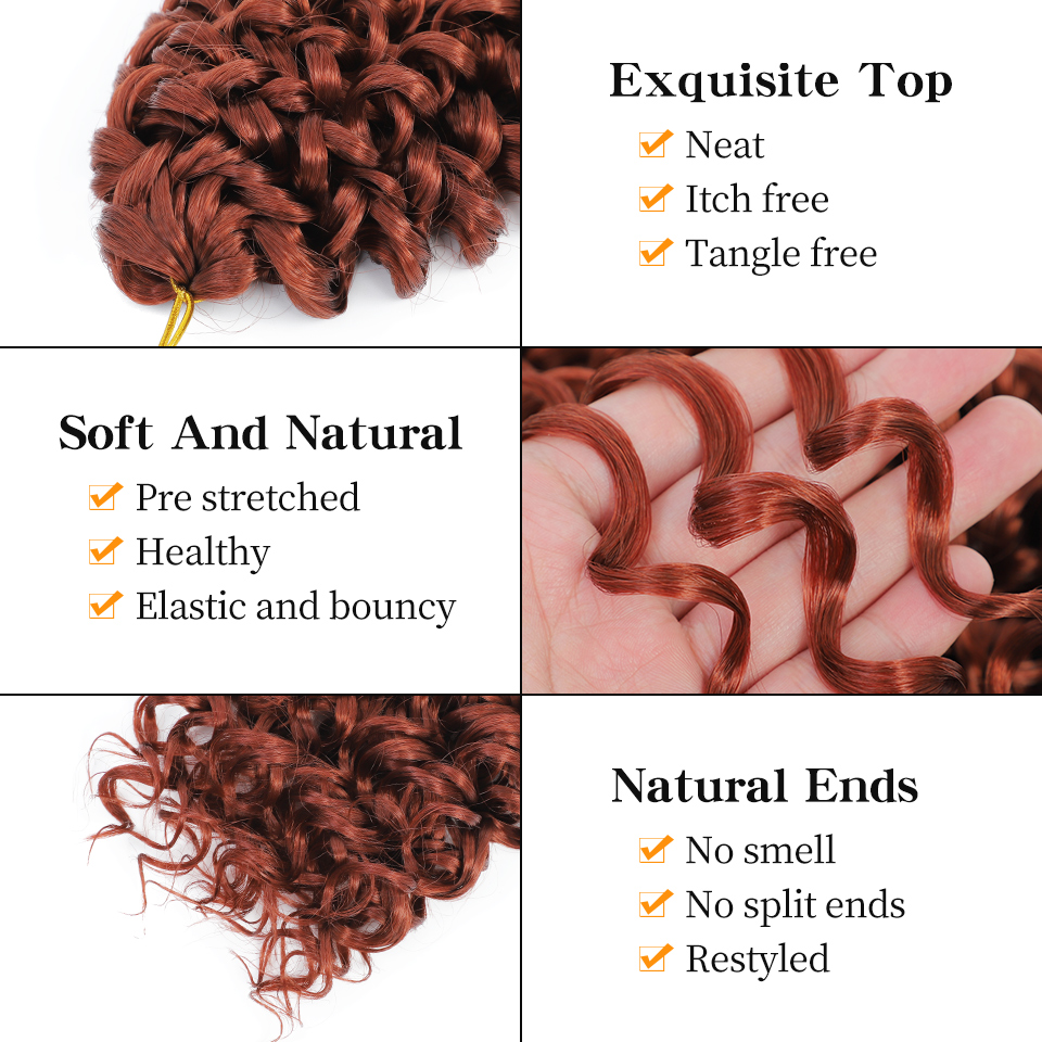 Ocean Wave Braiding Hair Extensions Crochet new Braids Afro Curls 2025 Synthetic Ombre Mazo Curly BlondeTwist Braid Afrokudri For Women
