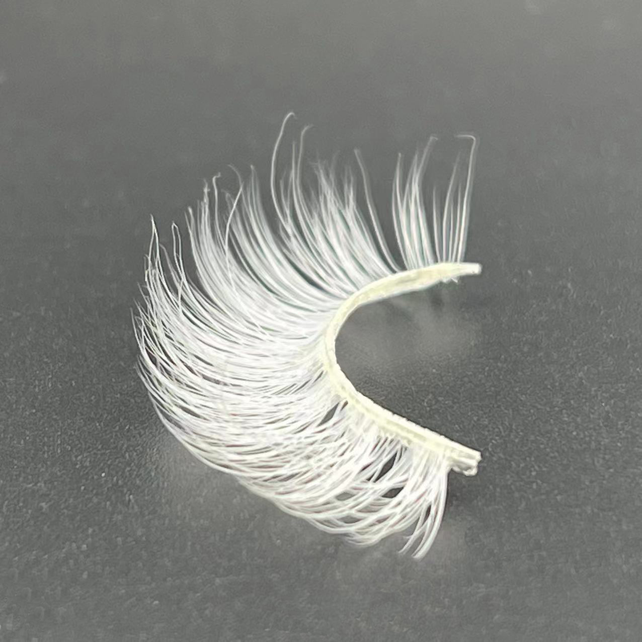 2023 New 15mm White Lashes Cosplay White False Eyelashes Reusable False Lashes for Halloween Cosplay Party Eye Makeup Tools
