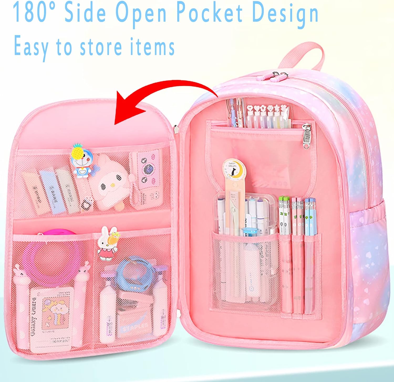 Girls Backpacks Kawaii Book Bag with Compartments for Girl Kid Students Elementary School Back Pack Kids Rucksack Mochila 7cd0