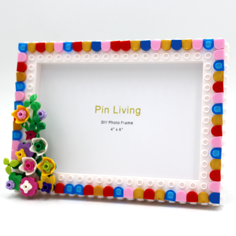 Pinliving 1PC Flower Graden Photo Frame,Simple Color Block DIY Picture Frame For Home Decoration,Family Activity Gift H260306