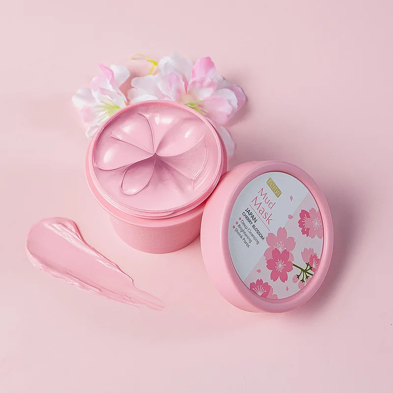 100g Japan Sakura Mud Face Mask Reduce Wrinkle Night Packs Skin Clean Blackhead Pores Smearing Mud Mask Skin Care 240621