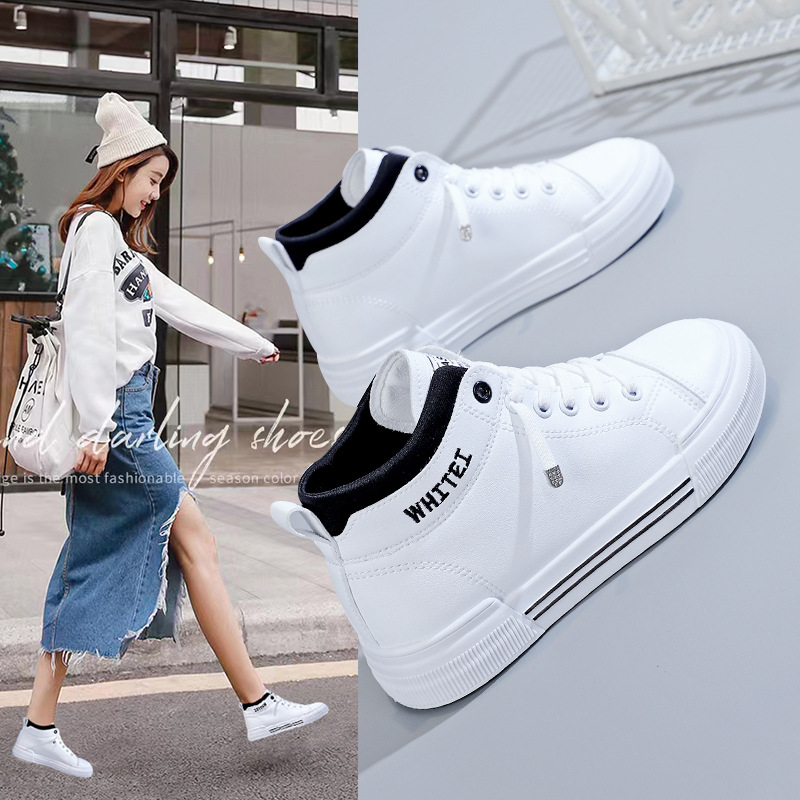 Fashion Women's High-top Breathable Sneakers 2023 Trend White Flat Casual Sports Designer Running Shoes for Woman Tennis Ladies 2f78