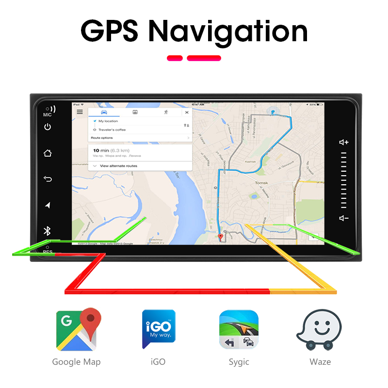 Andriod 11 Car Radio for TOYOTA Corolla Crown Camry Hiace Previa RAV4 Prado VIOS 2 Din Universal 7" Multimedia Player DVD Stereo
