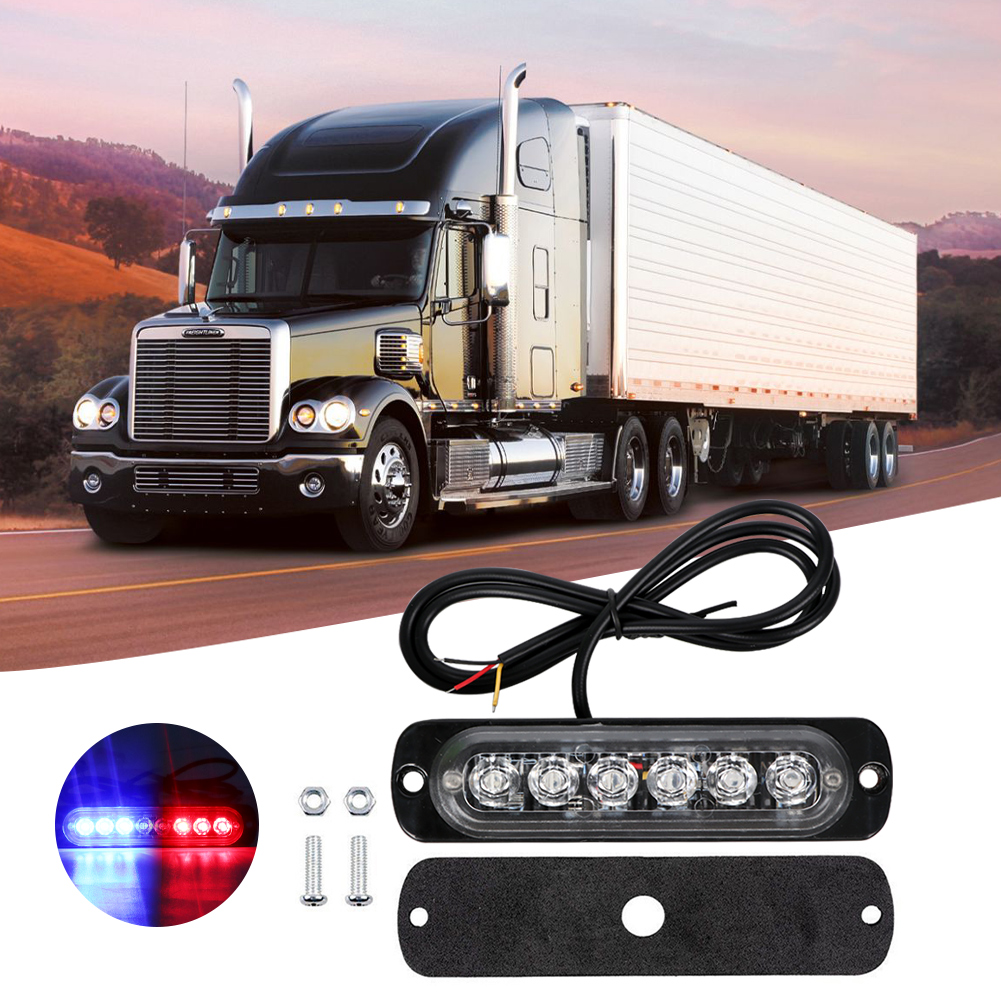 Waterproof LED Car Signal Lamp Bar Red Blue Police Light Emergency Warning Light Flashing Lighting Side Marker for Car Truck