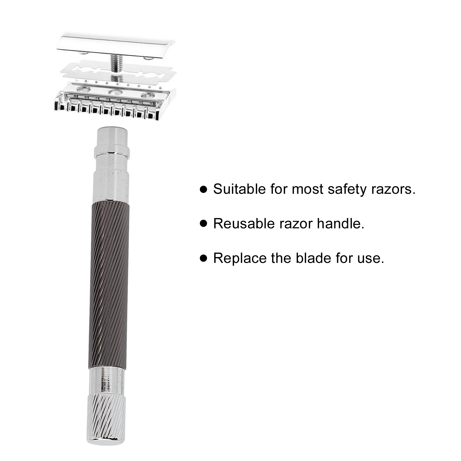 Safety Men's Handle Metal Replacement Manual Handle Retro Shaver Handle for Shaving for Men Gift