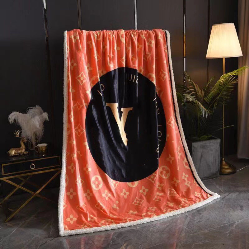 Newd esigner blanket baby cashmere lamb air conditioning cover blanket printed blanket