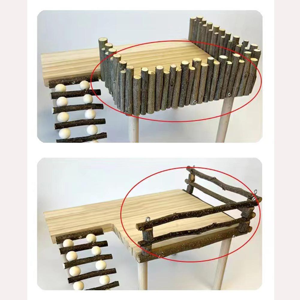 Natural Wooden Platform Stand Shelf For Hamster Golden Bear Double Floor Cage Accessories For Climbing Playing