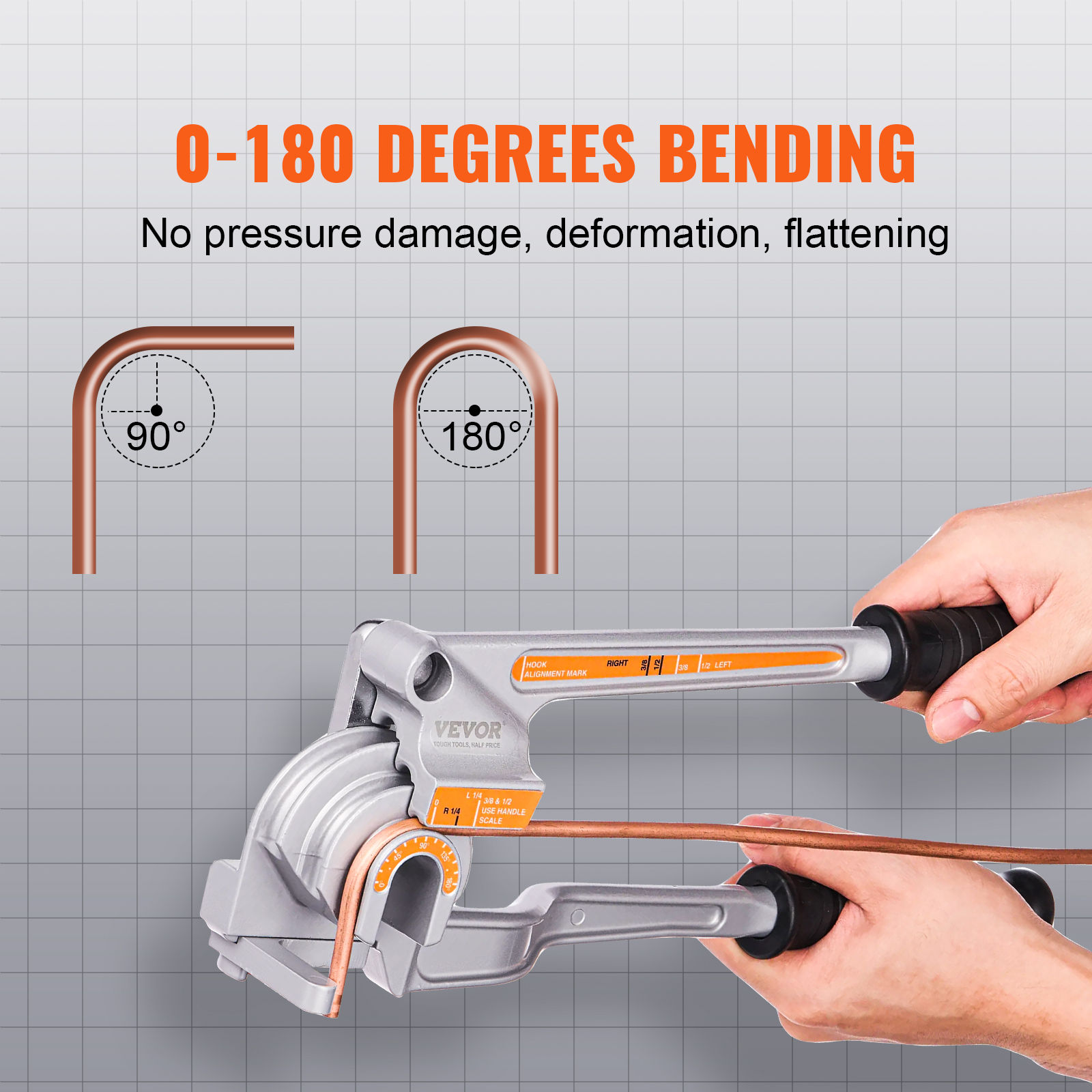 VEVOR Pipe Tube Bender 3 in 1 Manual Copper Tube Bending Aluminum Pipe Bender Tool for HVAC Air Conditioning Refrigerator Repair