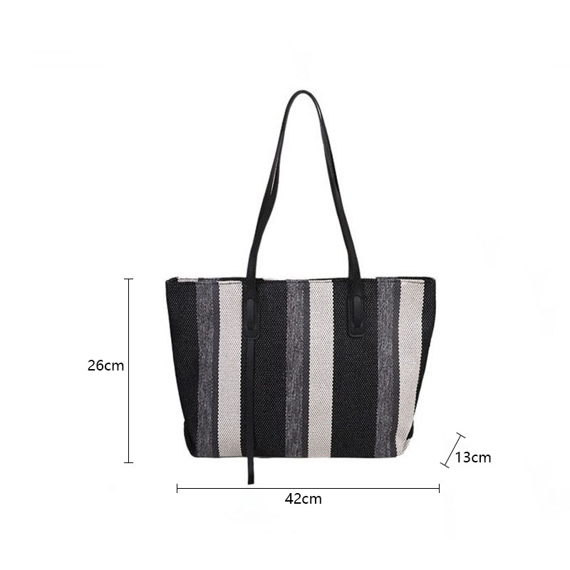 Raffia Summer Bags for Woman 2023 Stripe Designer Shoulder Crossbody Shopper Storage Bag Women Casual Canvas Handbag Tote Bag