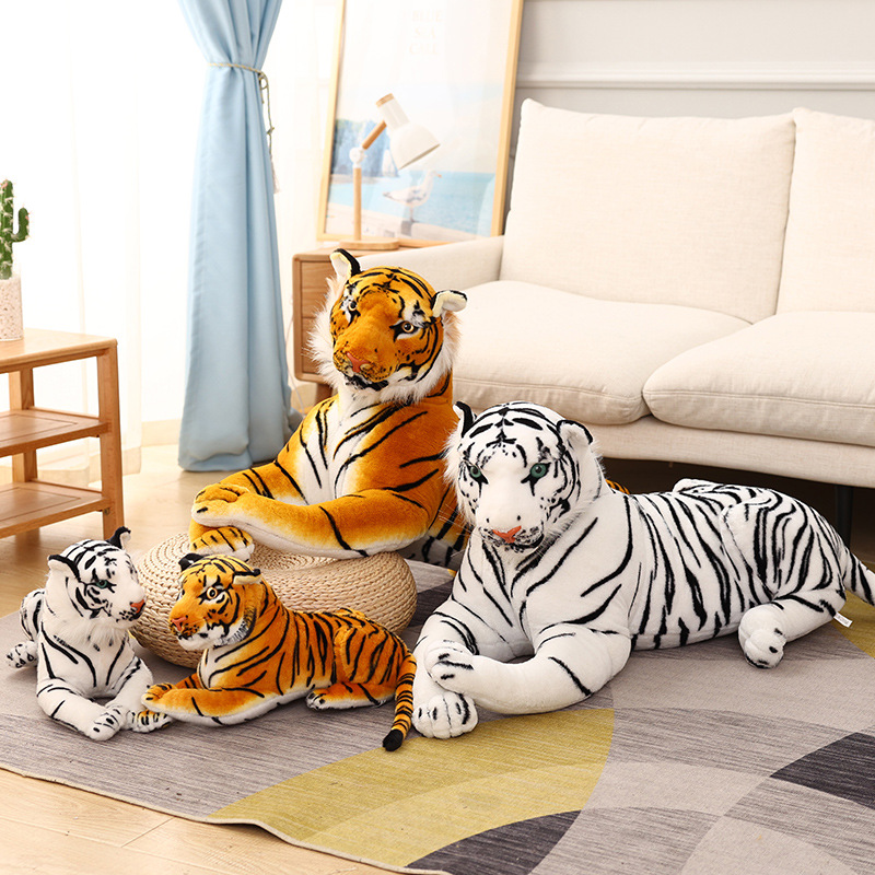Lifelike Tiger Stuffed Animal Cute Realistic Tiger Plush Toy Gifts for Kids Boys Girls Birthday Children's Day Indoor Home Decor