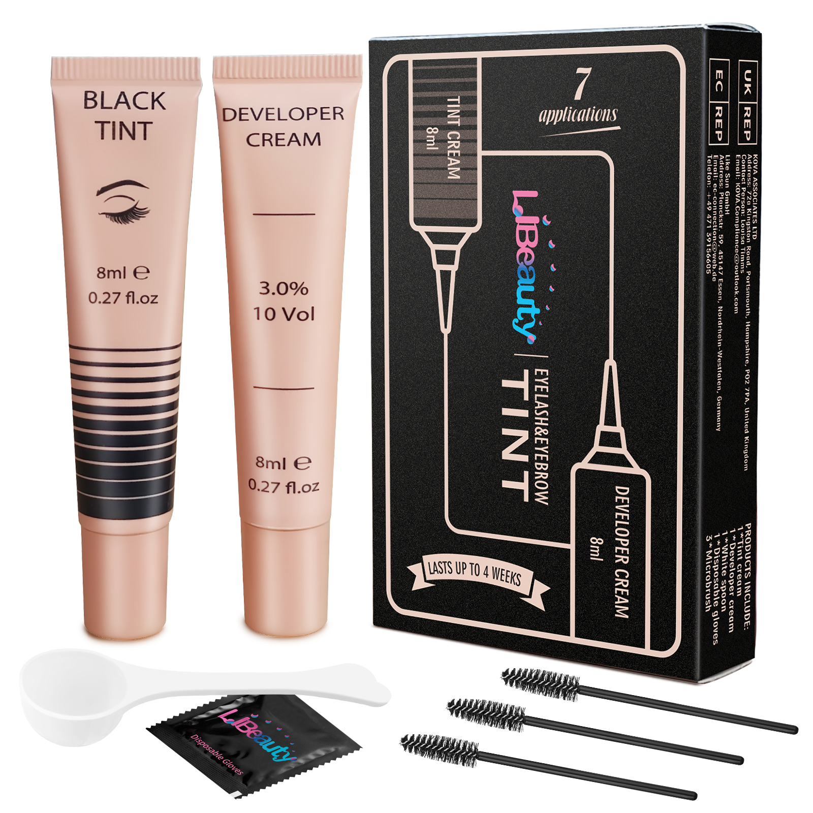 Libeauty 8ml Eyelash Tint Eyebrow Tint Kit Waterproof Mins Fast Dye Brow Enhance Brow Dye Lash Can Keep Long Lasting