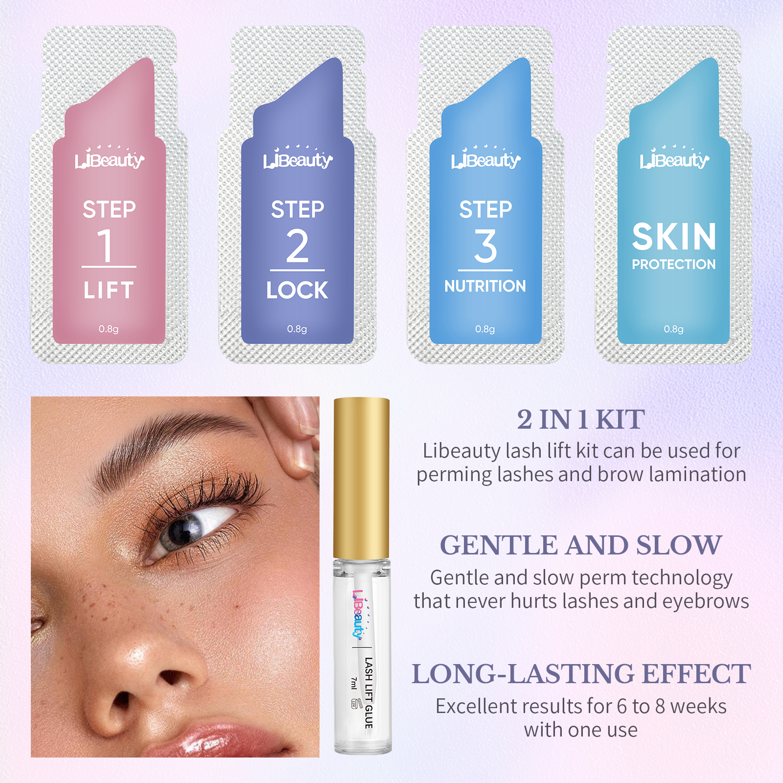 Libeauty 20 Pcs/Lot 8-12min Lash Lift Kit And Brow Lamination Kit 2 In 1 Sachet Perm Fixation Lotion Lash Lifting Makeup Tools