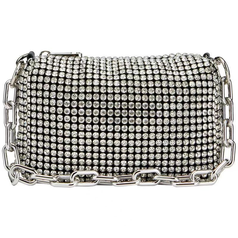 New Rhinestone Handbags For Women Clutch 2023 Diamonds Shoulder Bag Purse Ladies Female Crossbody Bag Shining Chain Crystal Tote