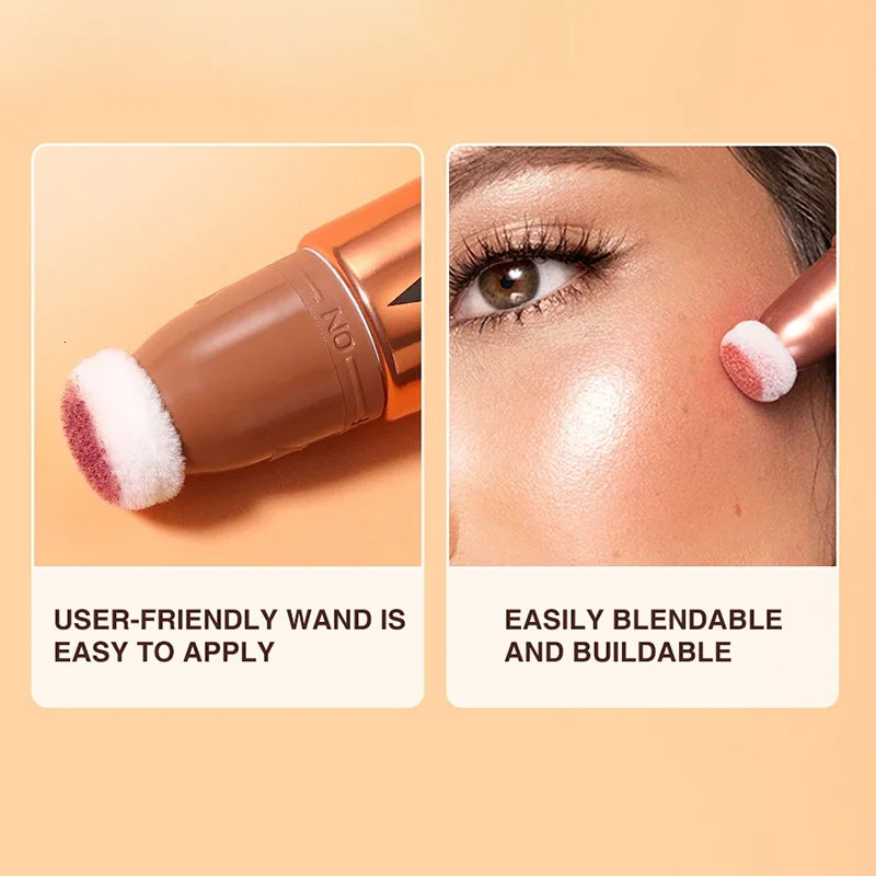 Cream Bronzer Contour Blusher Beauty Wand Highlighter Blush With Cushion Liquid Face Bronzer Wand Stick Applicator Makeup i240621