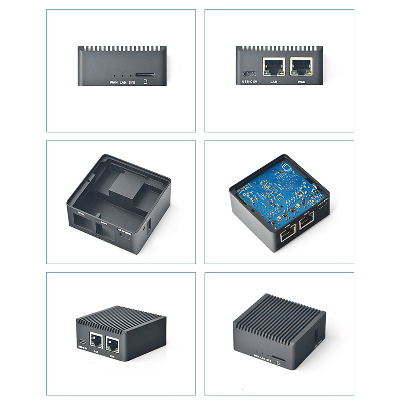 NanoPi R2S Rockchip RK3328 with CNC Metal Case Mini Router Dual Gigabit Port 1GB SBC OpenWrt System