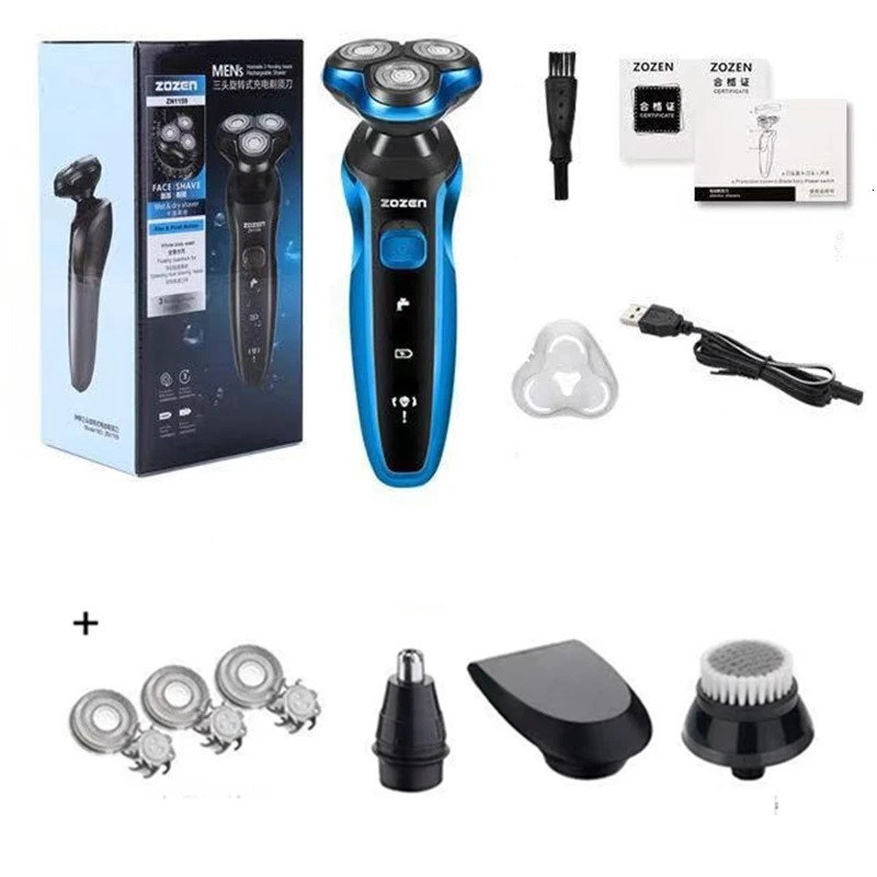 Electric Shaver Rechargeable Electric Razor Shaving Machine Cleaning Beard Razor for Men Wet and Dry Waterproof Washable ZN1159 240621