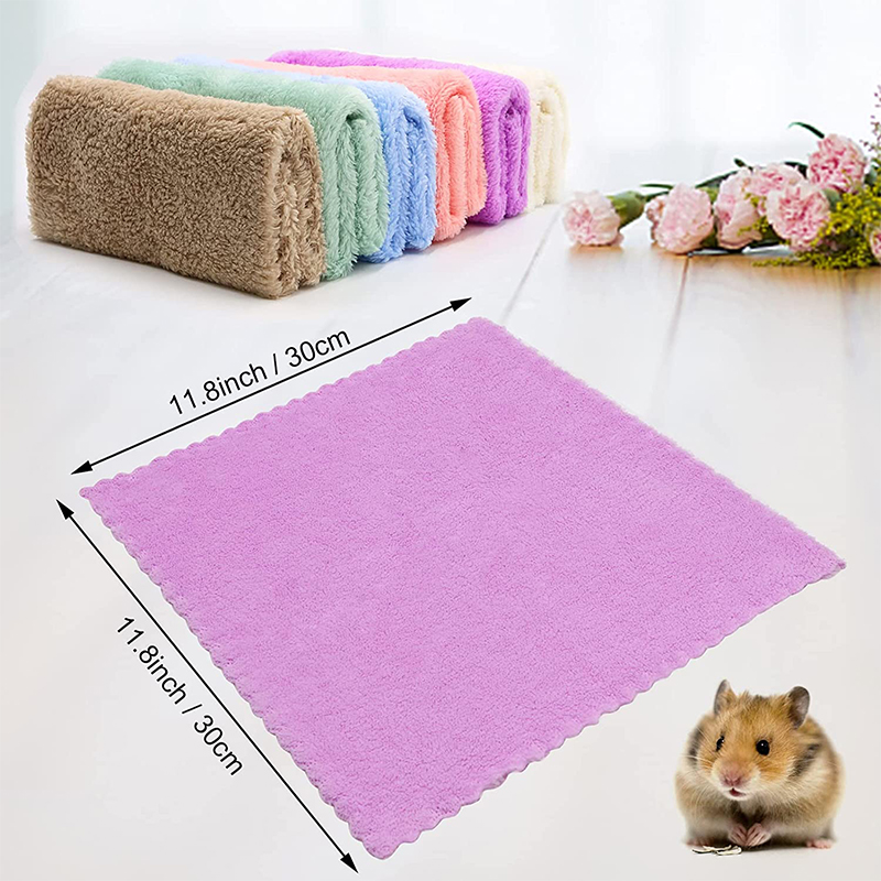 2Pcs Guinea Pigs Soft Blankets Small Pet Items Chinchilla Carpet Bath Towel Quilt and Cage Mat Hedgehog Hamster Accessories