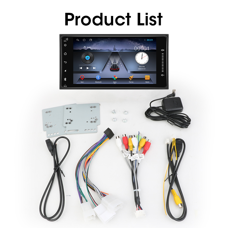 Andriod 11 Car Radio for TOYOTA Corolla Crown Camry Hiace Previa RAV4 Prado VIOS 2 Din Universal 7" Multimedia Player DVD Stereo