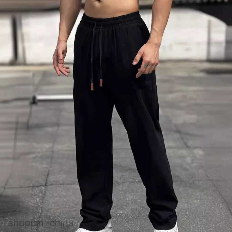 Men's Pants Leisure sports pants Men New High Sports and Fitness Street Trendy Brand Casual Cotton and Hemp Pants for Men