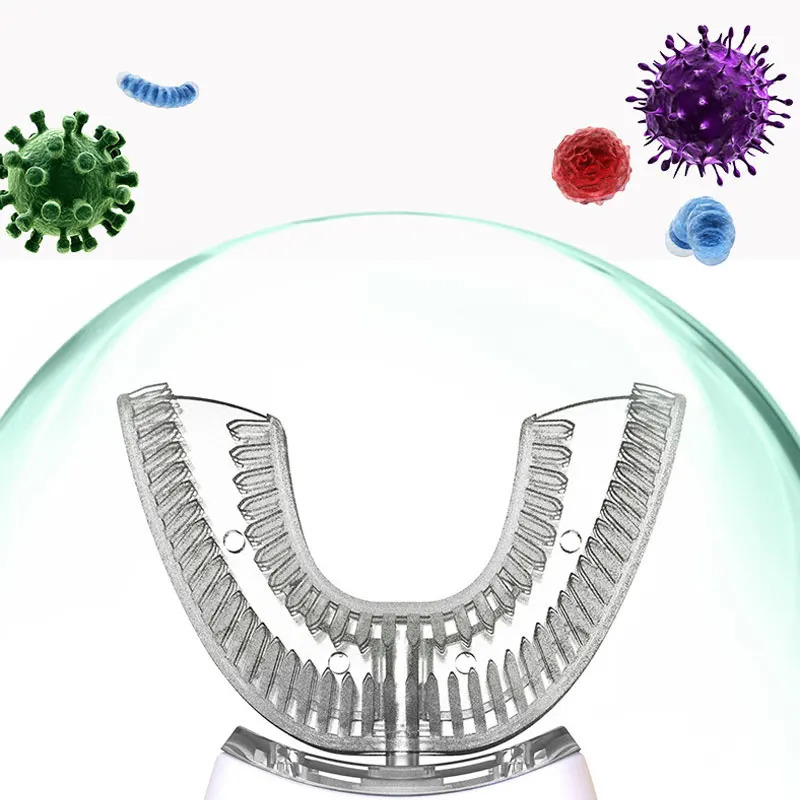 U-Type Toothbrush 360 Degrees Intelligent Silicon Head Sonic Electric Toothbrush Automatic USB Charge Waterproof Toothbrush i240621