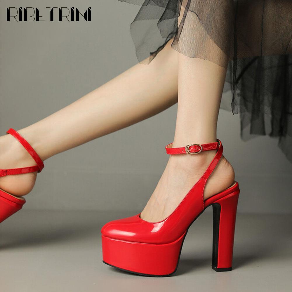 Women Pumps High Heels Platform Woman Dress Fashion Big Size 43 Party Sandals Buckle Round Toe 2023 Spring Summer Shoes