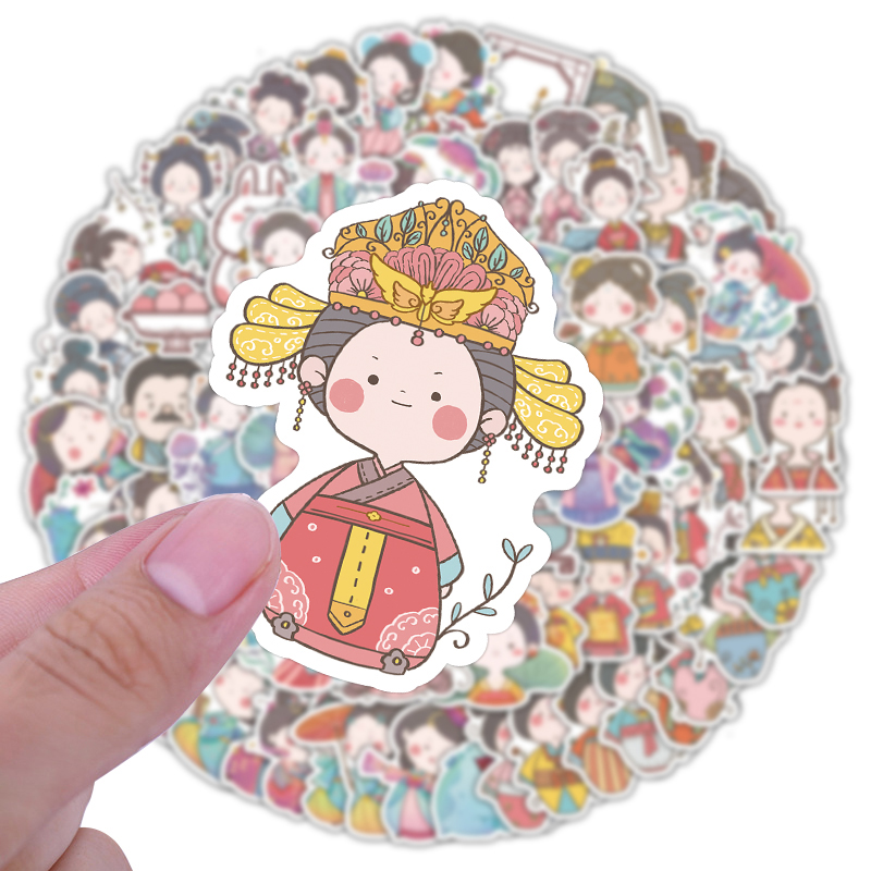 49PCS Chinese Girl In Ancient Style Stickers DIY Fridge Guitar Laptop Motorcycle Skateboard Graffiti Joke Sticker Decal Kid Toy