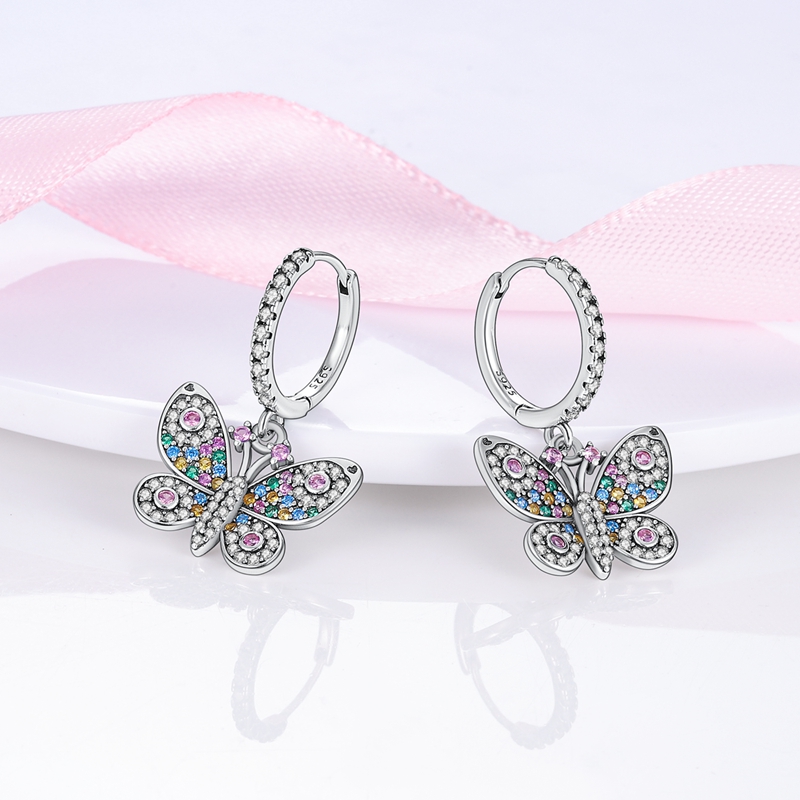 925 Silver Symmetric Hoop Earrings For Woman Exquisite Original Pendientes Jewelry Gift