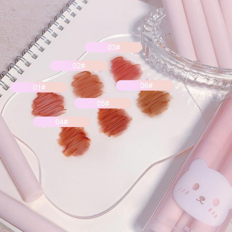 Mirror Water Lip Gloss Non-stick Cup Liquid Lipstick Set Beauty Cosmetics Cute Pink Lip Glaze Lasting Colored Lipstick
